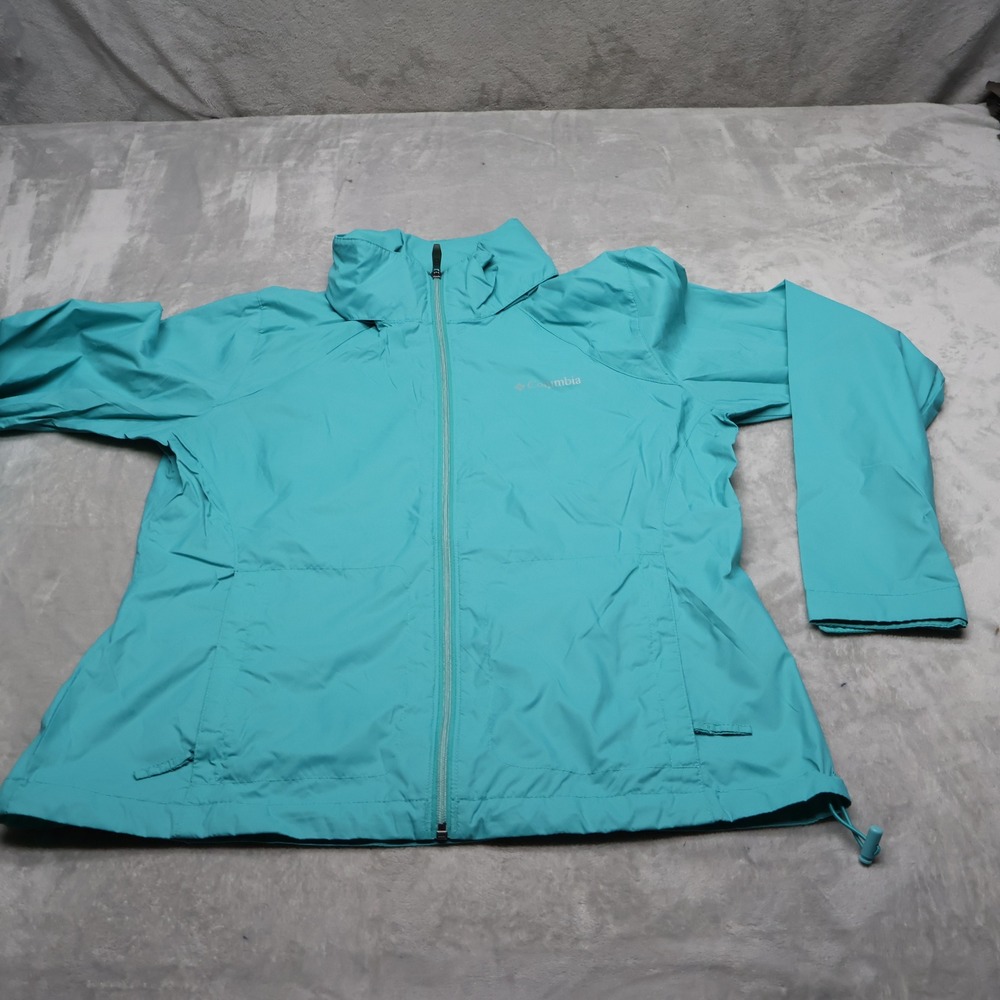 Columbia Jacket Women Large Blue Switchback III Water Repellent Light Wind Rain
